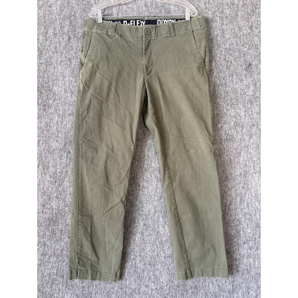 Dixxon D-Flex Chino Pants Mens 38x32 Olive Drab Green Straight Leg Workwear